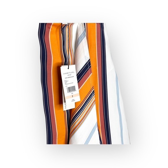 new Habitual ᯾ Skylar Asymettrical Handkerchief Hem Skirt ᯾ Tangerine Stripe ᯾ 2 - Picture 9 of 16